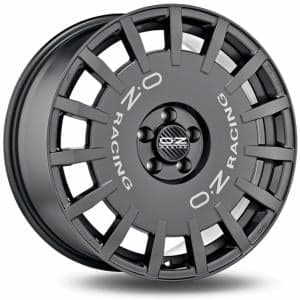 OZ Rally Racing Dark Graphite Silver Lettering 7x17 4/100 ET30 B68