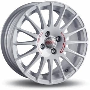 OZ Superturismo WRC White Red Lettering 7x17 4/108 ET25 B65.1
